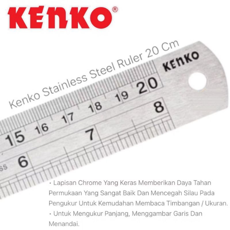

Kenko Stainless Steel Ruler 20 Cm