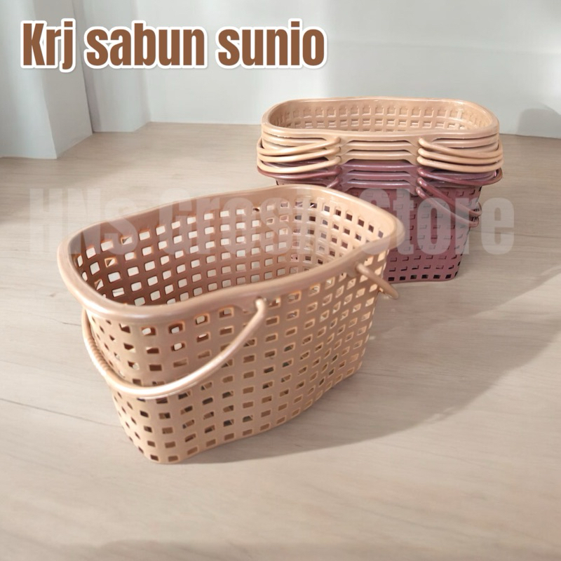 Keranjang mainan kecil sunio - keranjang sabun parcel plastik capucino grosir