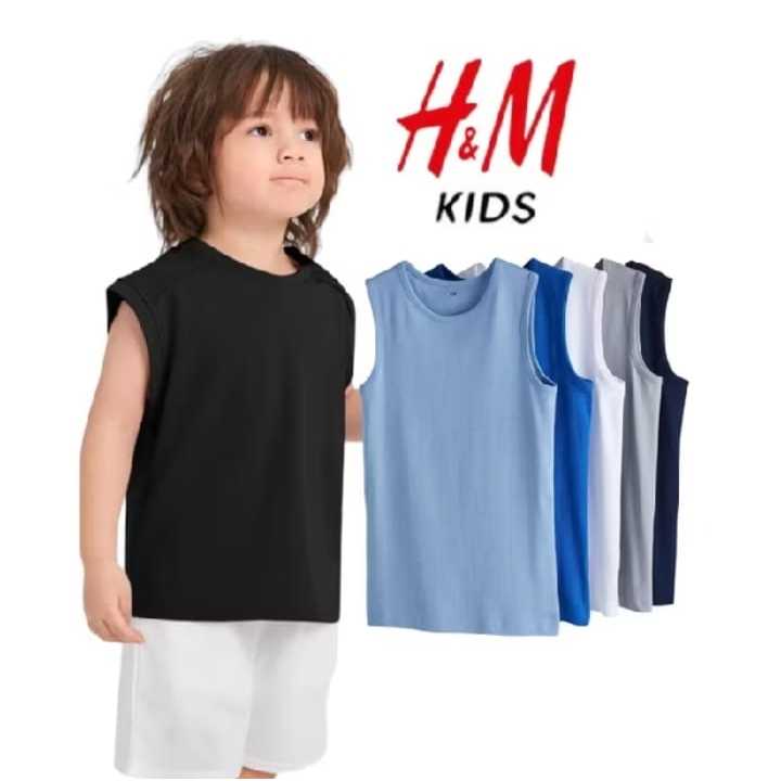 KAOS VEST TOP ANAK HnM / TANK TOP Unisex Cotton Combed ( 1-12Tahun ) ORIGINAL