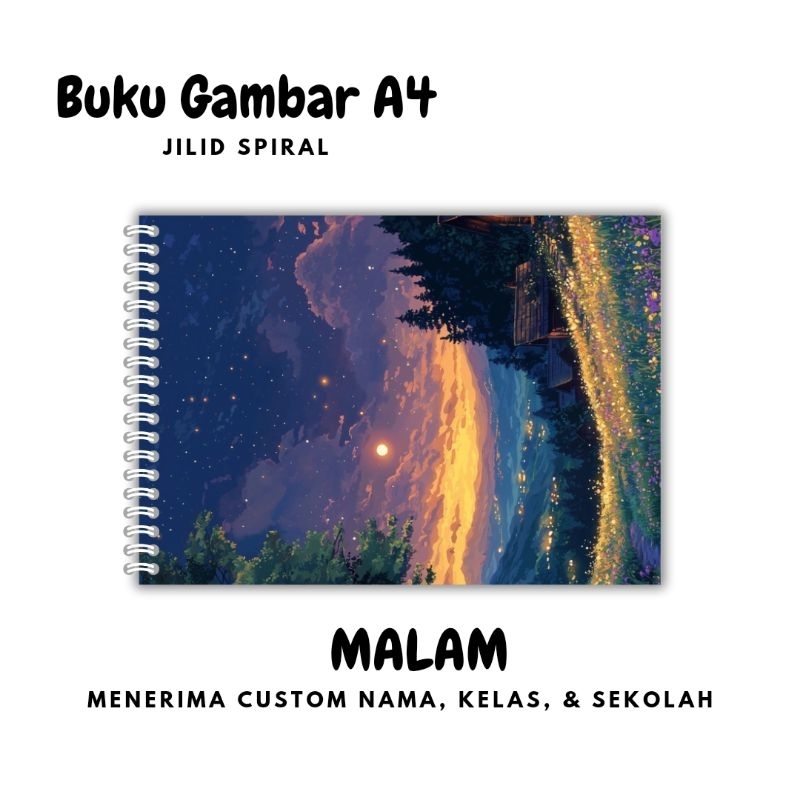 

MALAM Drawing Book / Buku Gambar A4 Custom Nama
