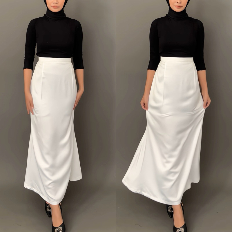 Amara Skirt | Rok Satin | Rok Panjang Wanita | Rok Duyung | Rok Satin Panjang | Rok Satin Termurah