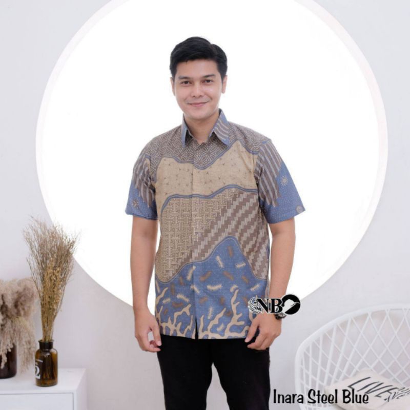 batik pria lengan pendek modern