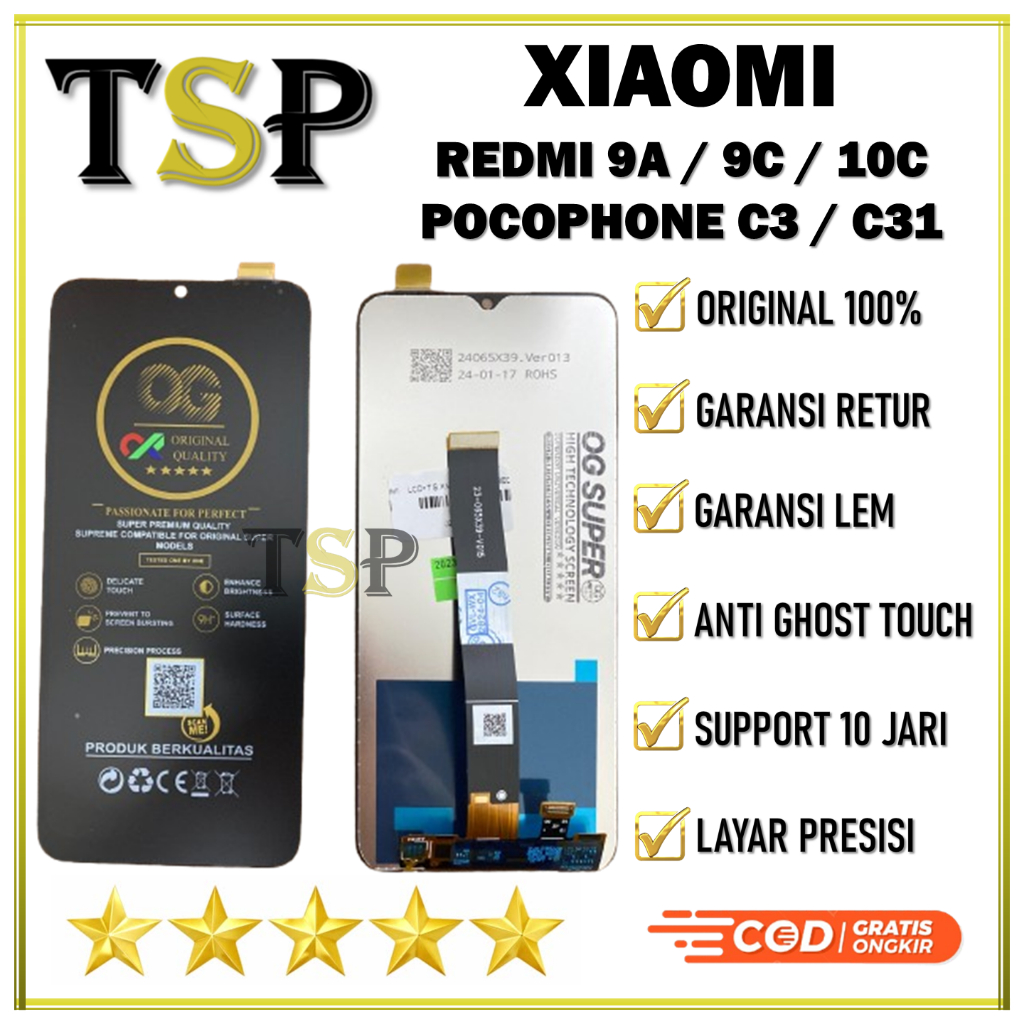 【ORIGINAL】LCD XIAOMI REDMI 9A / REDMI 9C / REDMI 10C / POCOPHONE C3 / POCOPHONE C31 LCD ORIGINAL 100