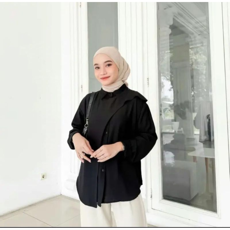 Kemeja Hawa Shirt Linen // Kemeja Wanita Lengan Panjang Elegan
