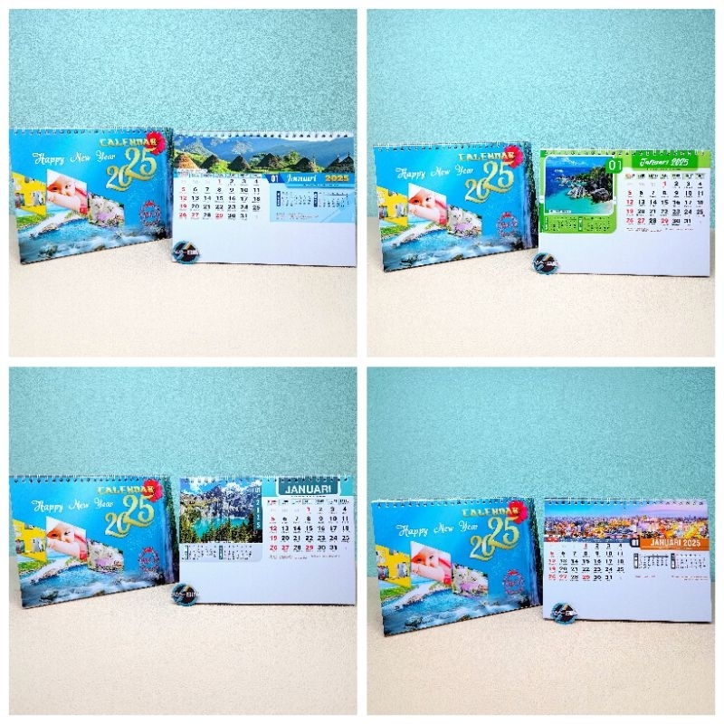 

kalender meja standard 2025 BO gambar pemandangan (terima castume cetak merek)