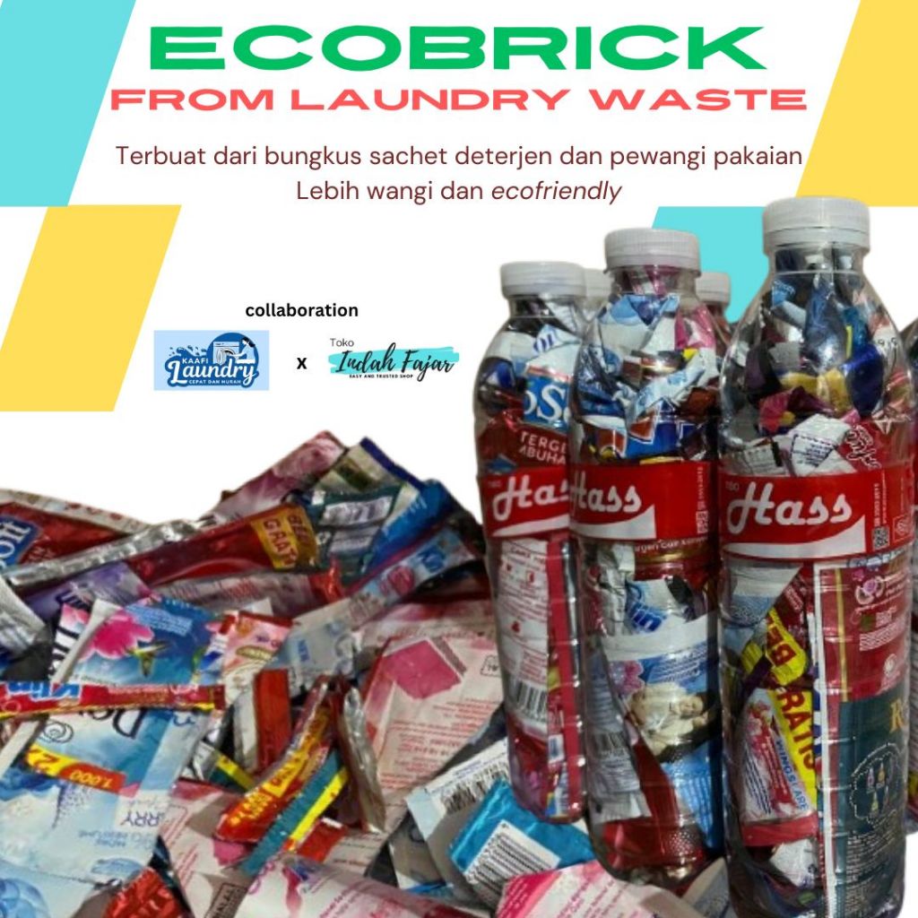 

Ecobrick Limbah Laundry Plastik Sachet Deterjen dan Pewangi