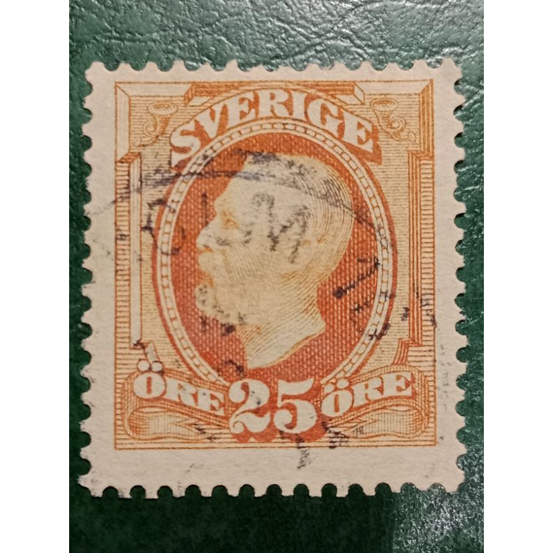 

Prangko Swedia 25 ORE King Oscar II Tahun 1891-1903 USED