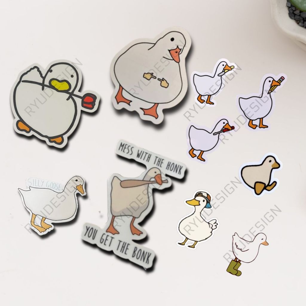 

Duck Sticker Hewan Bebek Gendut Lucu Jahat Whatsapp Besar Aesthetic Motor Mobil Anti Air