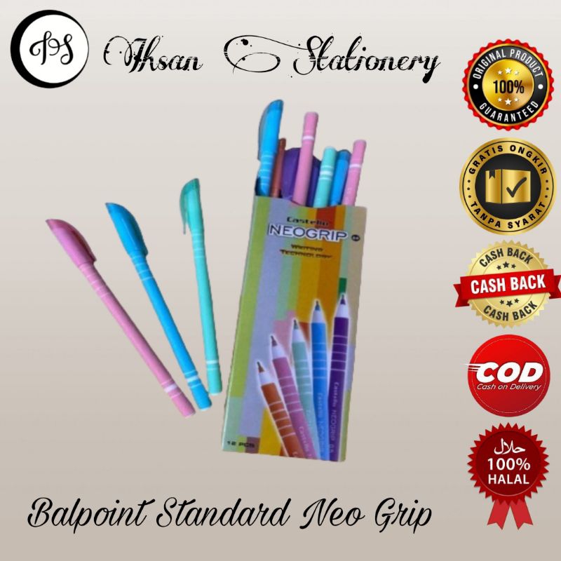 

Ballpoint Standard NeoGrip Isi 12 Pcs (1 Lusin)