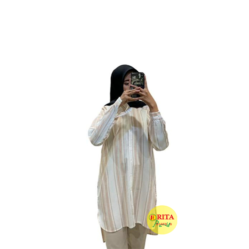 Cressida Ladies L3F54F019C1 Kemeja Lengan Panjang Motif Pakaian Wanita Atasan Wanita Terbaru Viral