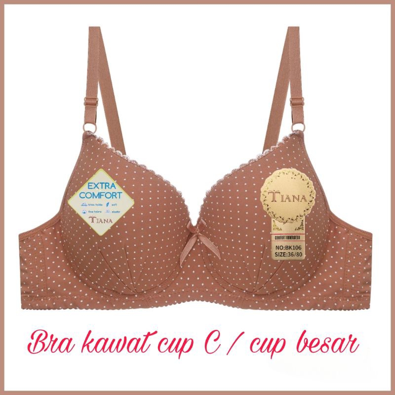 BK106 Bra kawat cup C cup besar Bra kawat kancing 3 ukuran 38.40.42.44