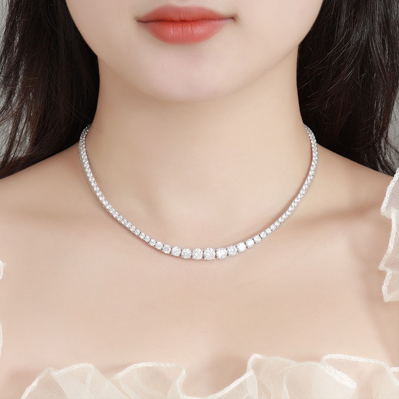 full moissanite diamond necklace tennis necklace GRA Certificate
