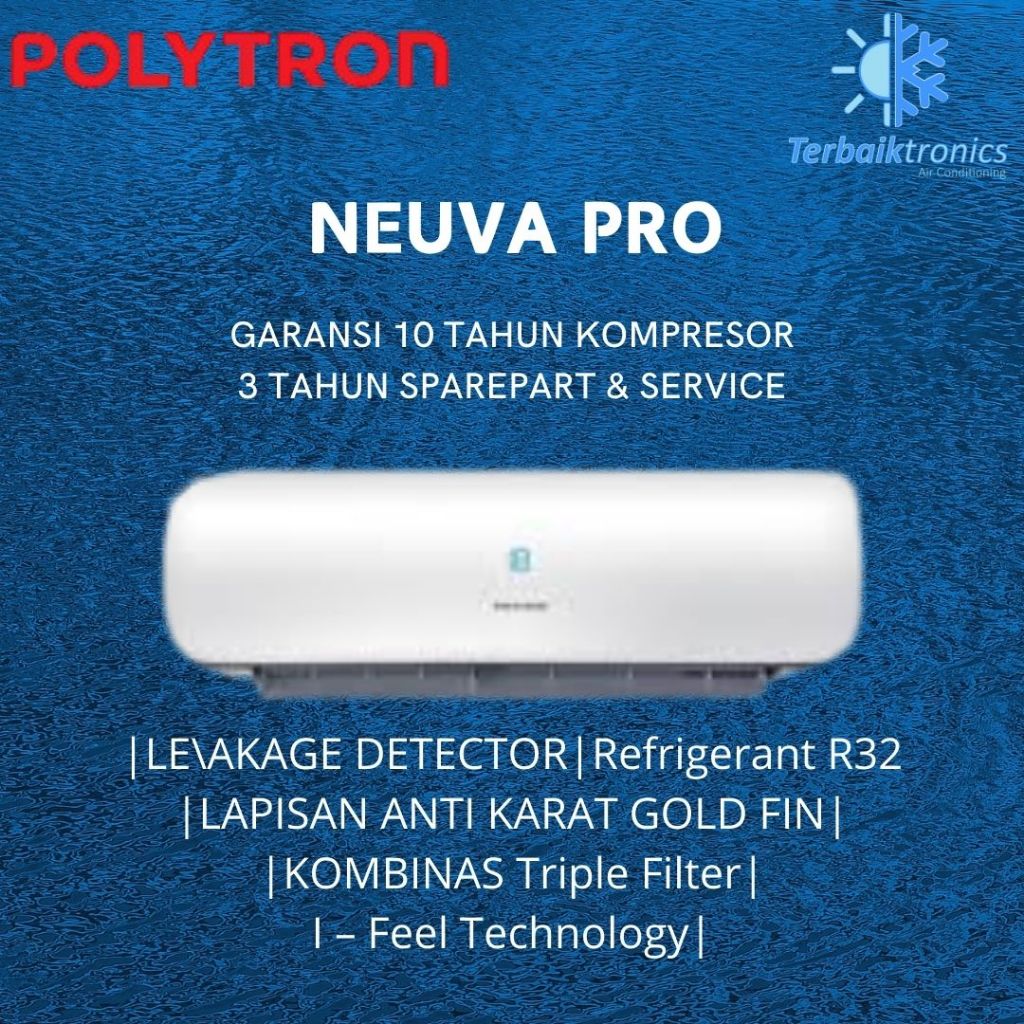 AC POLYTRON 1 PK l Neuva Pro l Display Suhu l Golfin Anti Karat l Hepa Filter l Hemat Listrik l Cepa