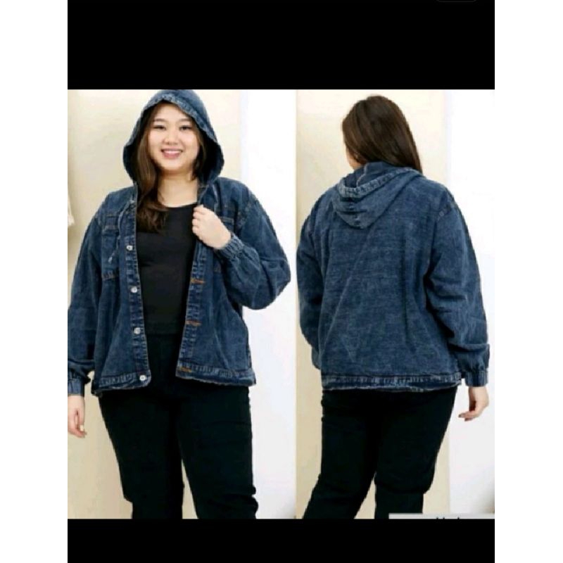 Terbaru Jaket Jeans Hoodie Kancing Wanita Ld 110Cm Jaket Jeans Wanita Kekinian