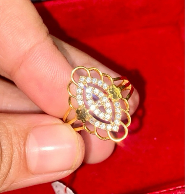 Cincin Emas Wanita Asli 16k(karat)/Cap 700