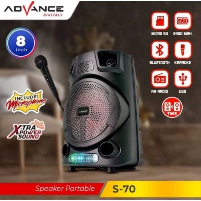 Speaker Advance Bluetooth S70 portable