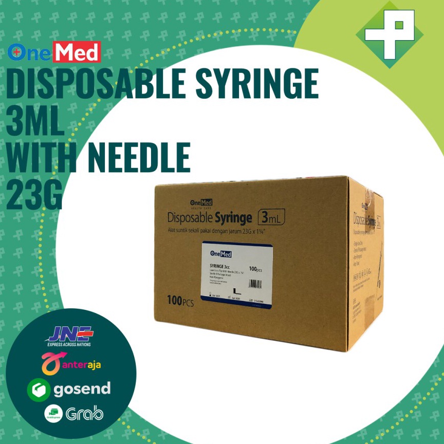 Paling Hemat Spuit 3cc Needle 23G  Spuit 3ml OneMed