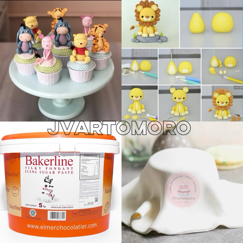 

1kg Silky FONDANT BAKERLINE Icing Fondan Repack