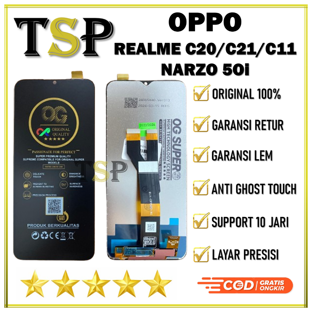 【Original 100%】LCD OPPO REALME C20 / C21 / C11 (2021) LCD OPPO NARZO 5Oi LCD ORIGINAL PABRIK 100%