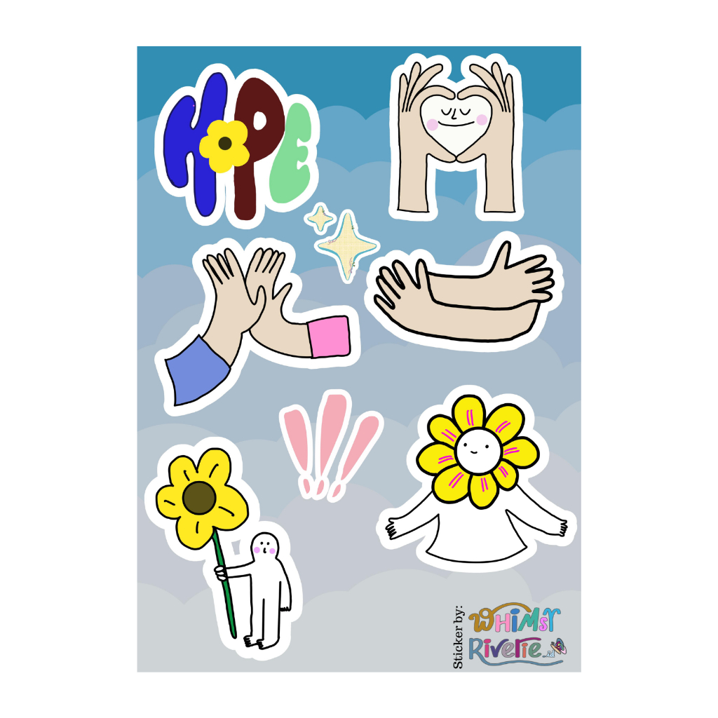 

Whimsy Riverie - Sticker Sheet Action of Affirmation