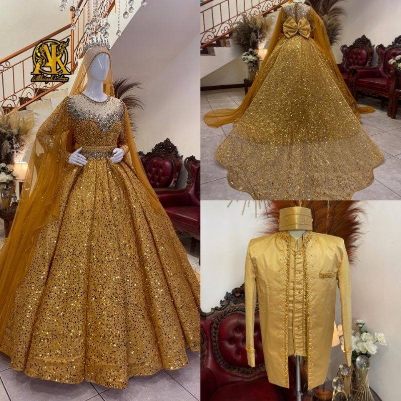 Couple gaun pengantin barbie premium ekor cheongsam