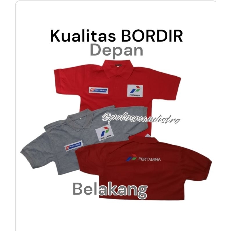 kaos Polotshirt PERTAMINA MY PERTAMINA KUALITAS BORDIR BAJU KERJA MY PERTAMINA