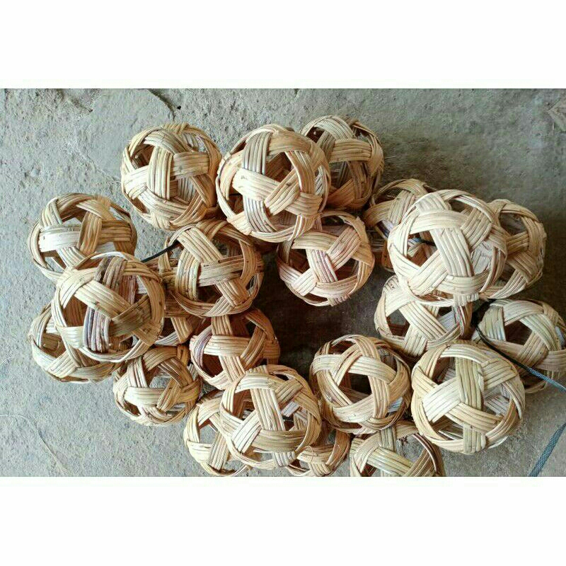 BOLA TAKRAW LOBANG BAHAN ROTAN ALAMI ASLI HARGA SATUAN