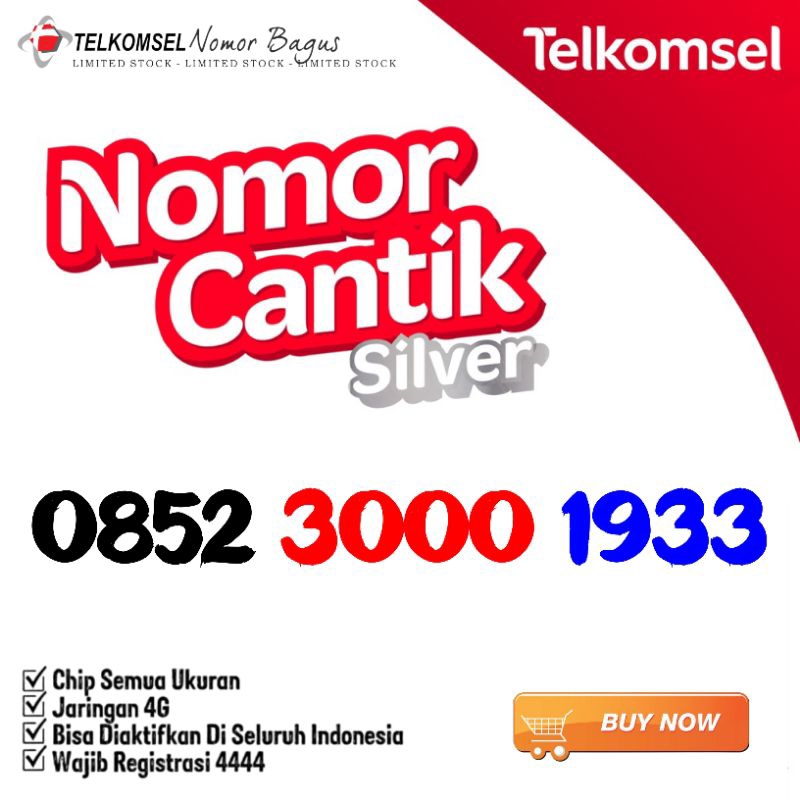 Nomor Cantik Telkomsel 3000 1933