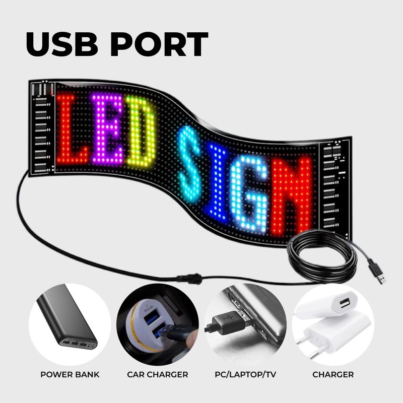LED Matrix Fleksibel Panel USB / LED RGB Jumbo / Running text Kaca Mobil Truk Bis / LED Panel