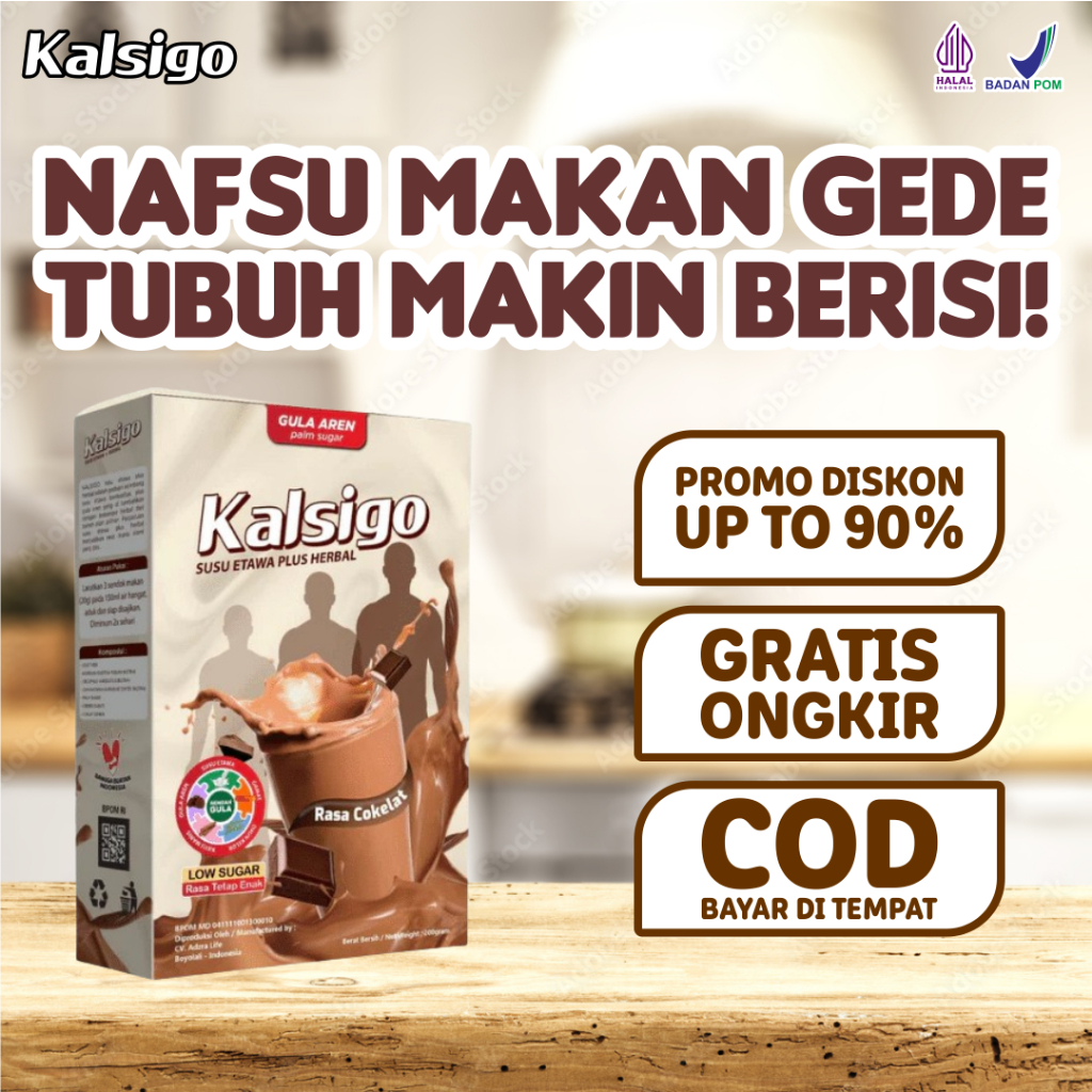 

Kalsigo Susu Etawa Kaya Kalsium, Bantu Pertumbuhan Tulang, Gratis Ongkir!