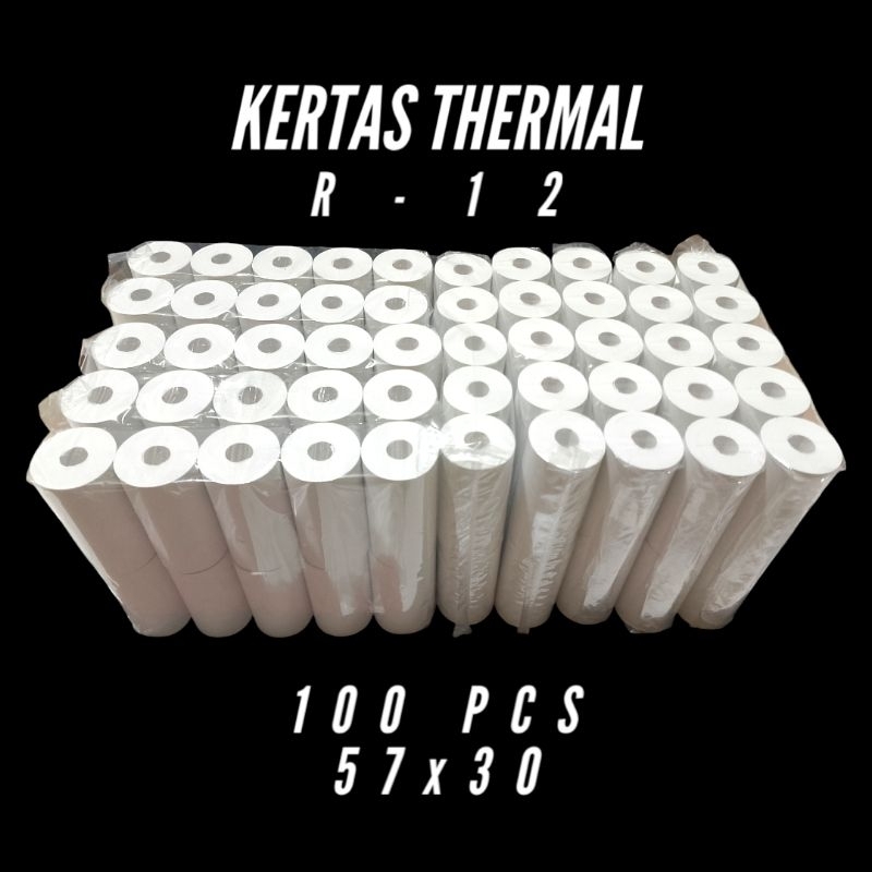 

KERTAS THERMAL EDC BLUETOOTH 57X30 MM 100 PCS STRUK KASIR THERMAL CORELLES