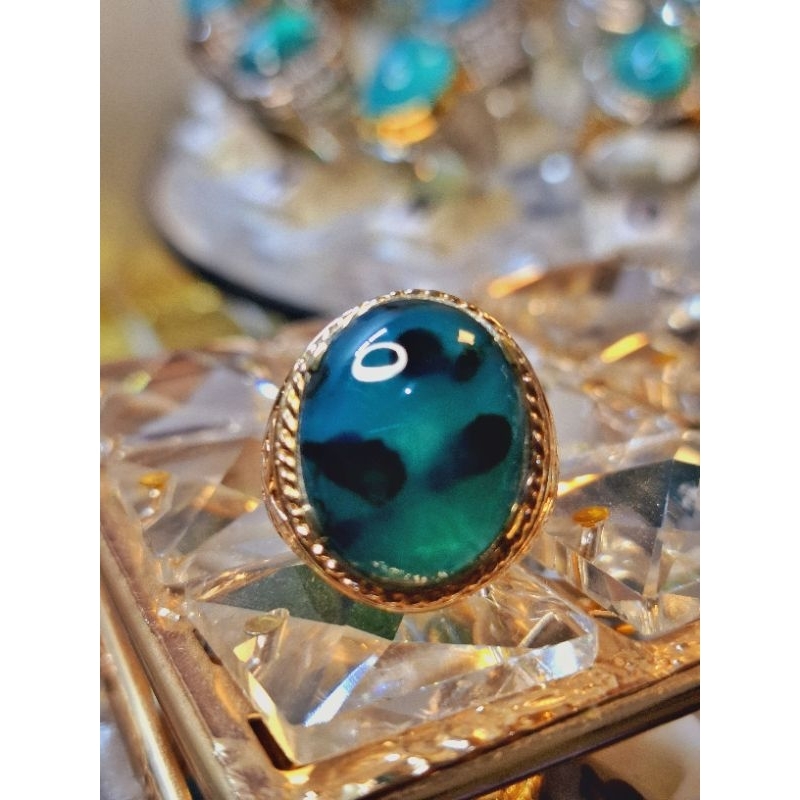 Cincin Batu Bacan Doko Totol Coklat Terhormat Doko Lawas Super