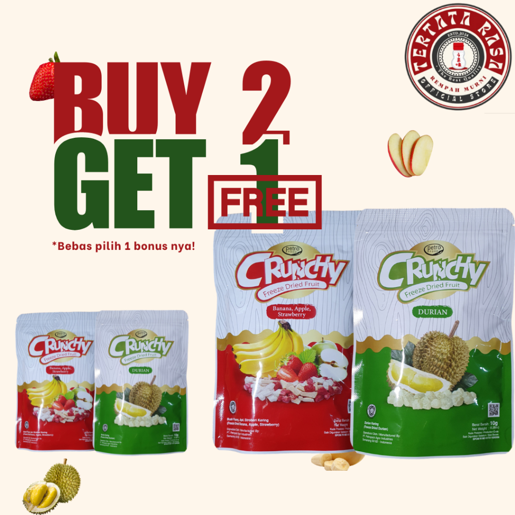 

FREEZE DRIED FRUIT - DURIAN & MIX ( BUY 2 GET 1 FREE ) BEBAS PILIH GRATISAN NYA