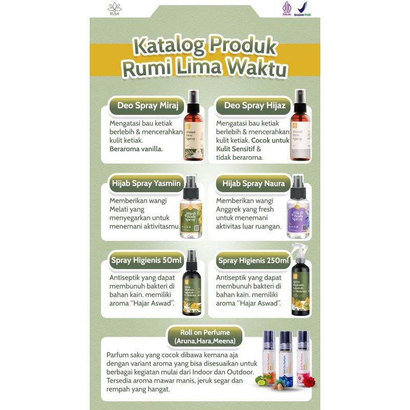 Hijab and Body Spray Rumi Lima Waktu
