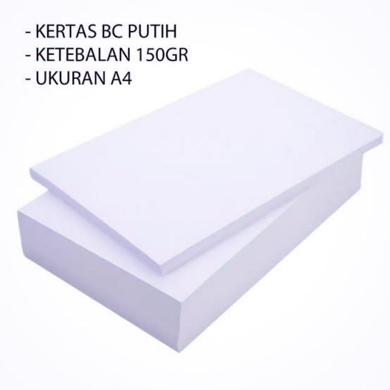 

Kertas BC Putih a4 Tebal 100 Lembar (langsung kirim)