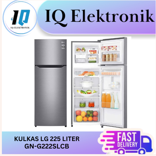 LG GN-G222SLCB KULKAS 2 PINTU 225 LITER INVERTER WITH DOOR COOLING+ / GNG222SLCB