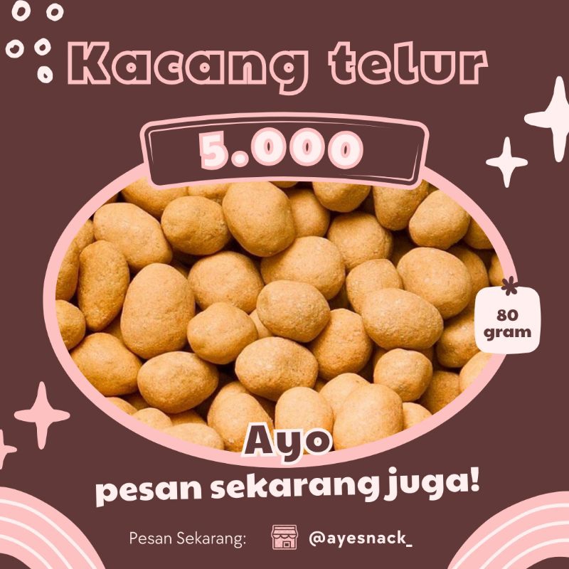 

Kacang telur/kacang atom/snack/jajan kiloan/serba 5000/cemilan/makanan ringan