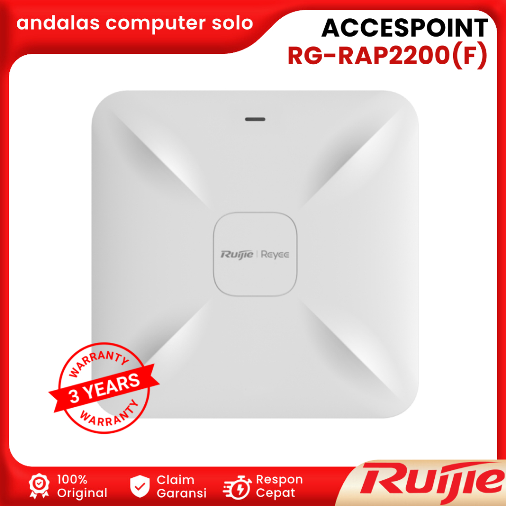 ACCESPOINT CEILING ACCESPOINT RUIJIE REYEE RG-RAP2200(F) Reyee Wi-Fi 1267Mbps