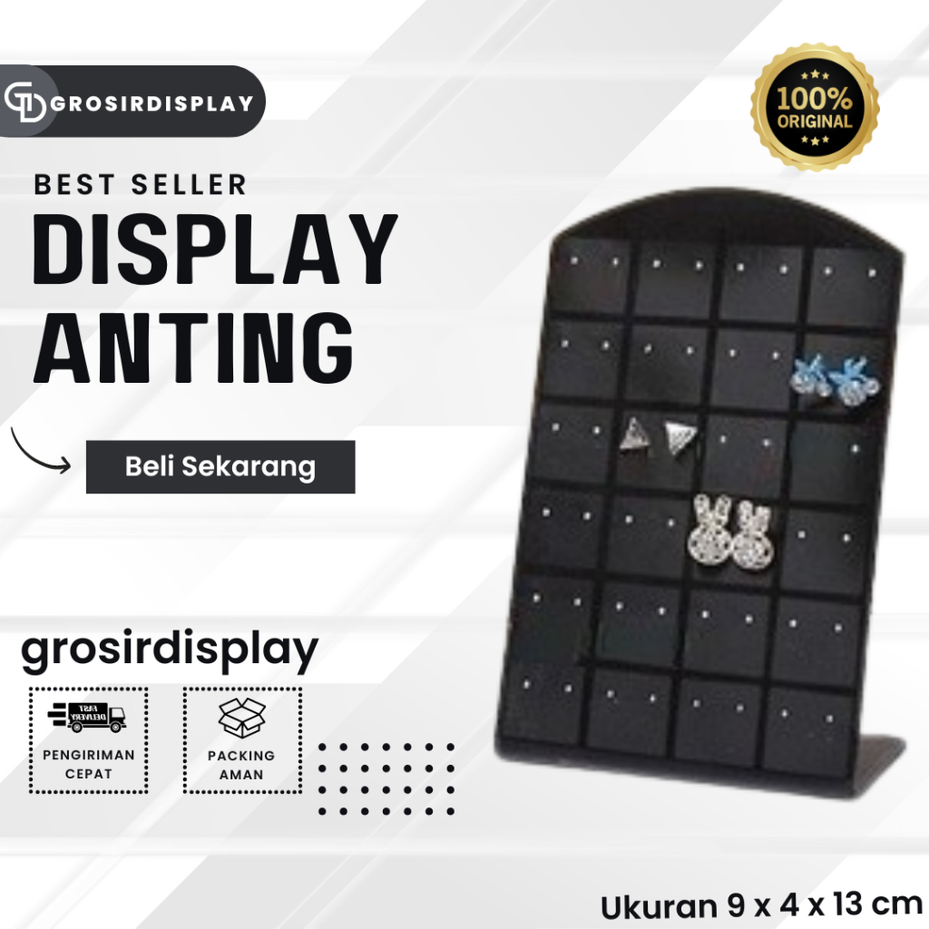 Display Toko Perhiasan Aksesoris Earings Giwang Rak Pajangan Anting 24 Lubang Perhiasan Akrilik