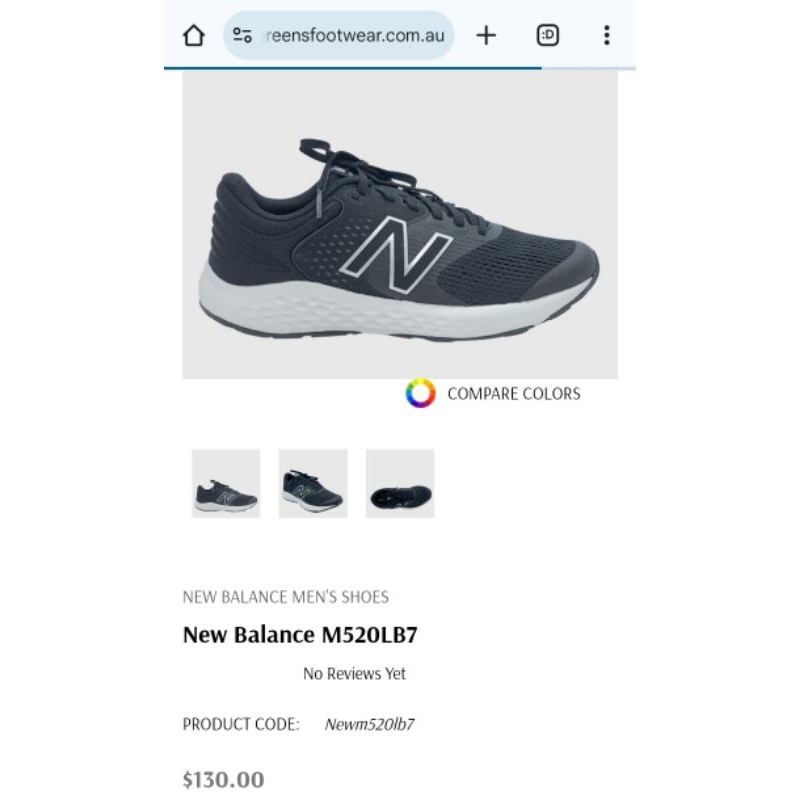 sepatu lari running New Balance M520LB7second prrloved original
