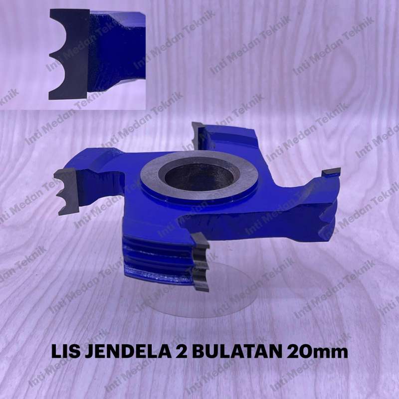 Mata Pisau Profil Lis Jendela 2 Bulatan 20mm Router Spindle