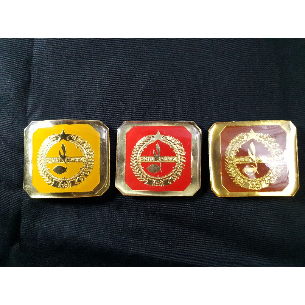 Tatop Pramuka Timbul Tanda Topi Emblem Baret Boni Penggalang Penegak Pandega Merah Kuning Coklat