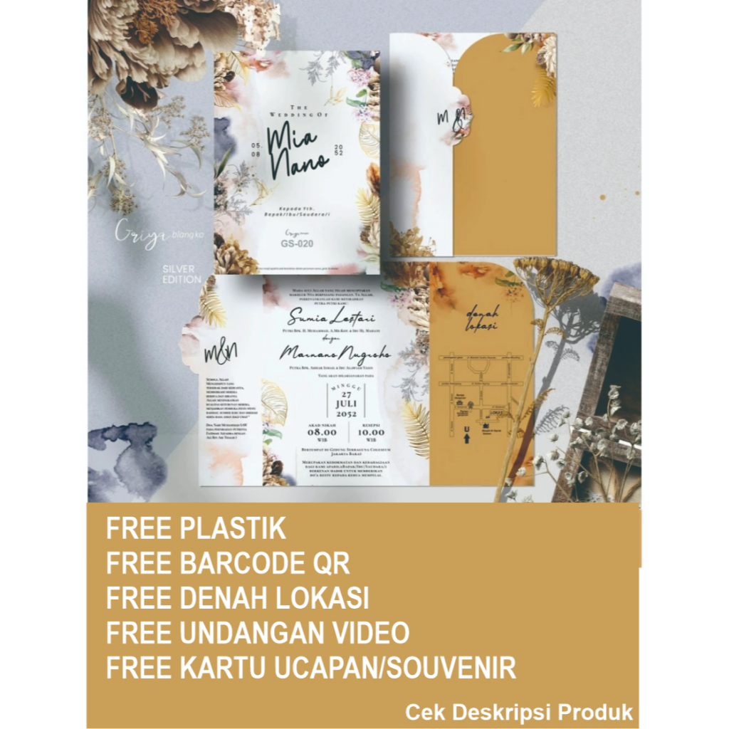 CETAK UNDANGAN PERNIKAHAN MURAH/CETAK KARTU UNDANGAN NIKAH/KARTU UNDANGAN/WEDDING INVITATION CARD UN