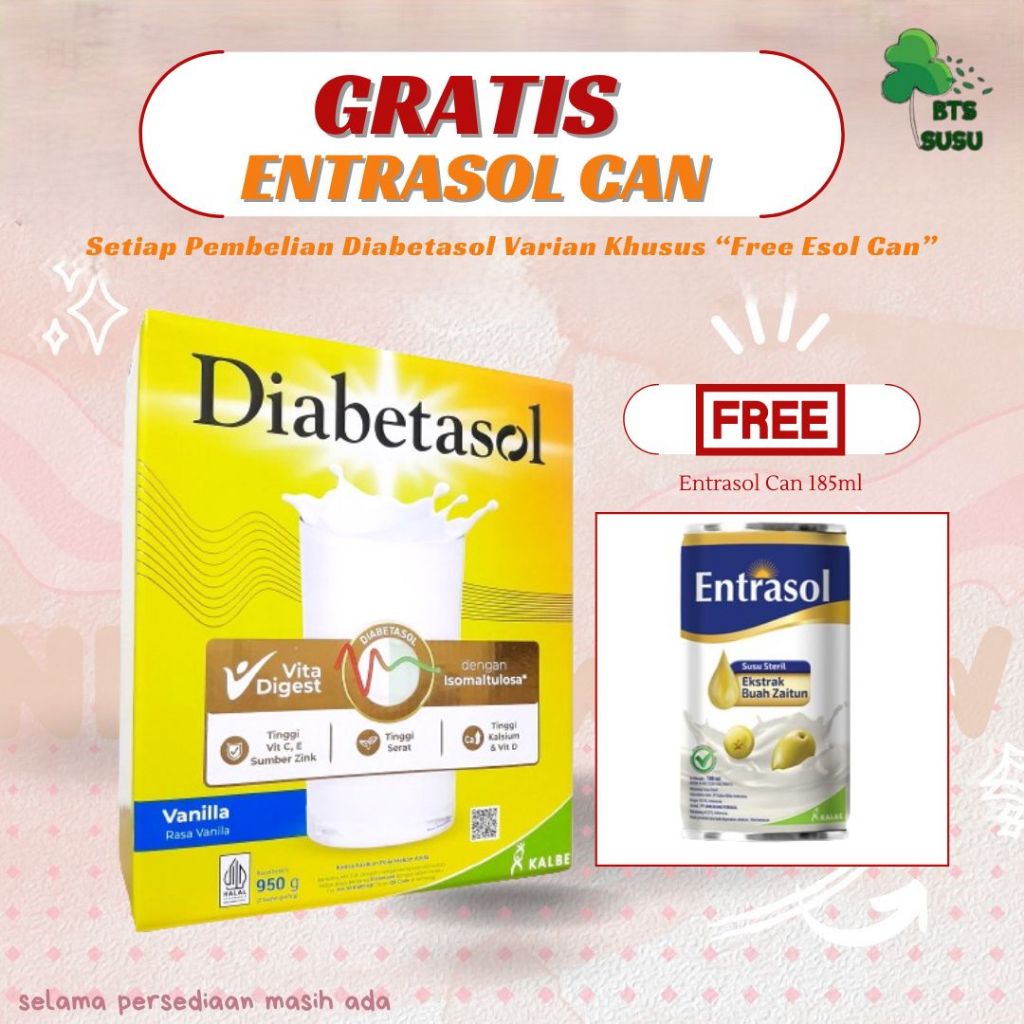 

BTS - SUSU DIABETASOL 1KG VANILA COKLAT/ Diabetasol 1000gr l