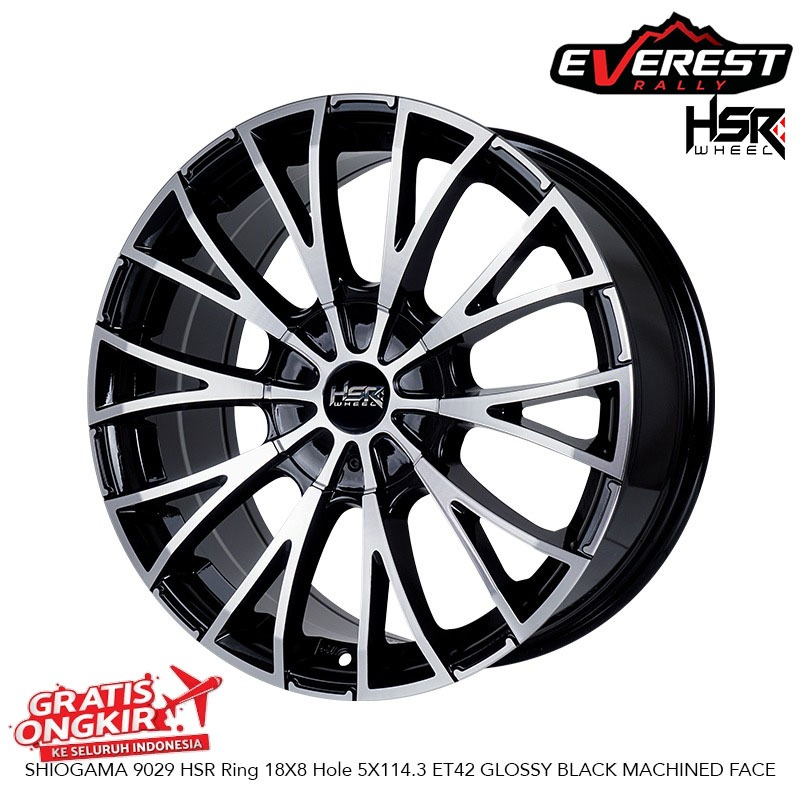 VELG RACING HSR SHIOGAMA RING 18 LEBAR 8 BAUT 5 UNTUK MOBIL INNOVA, TERIOS