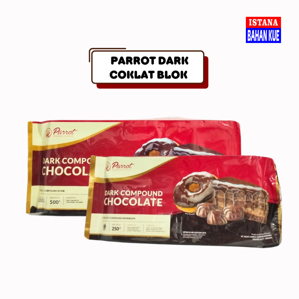 

Coklat blok/coklat compound PARROT DARK 500g & 250g