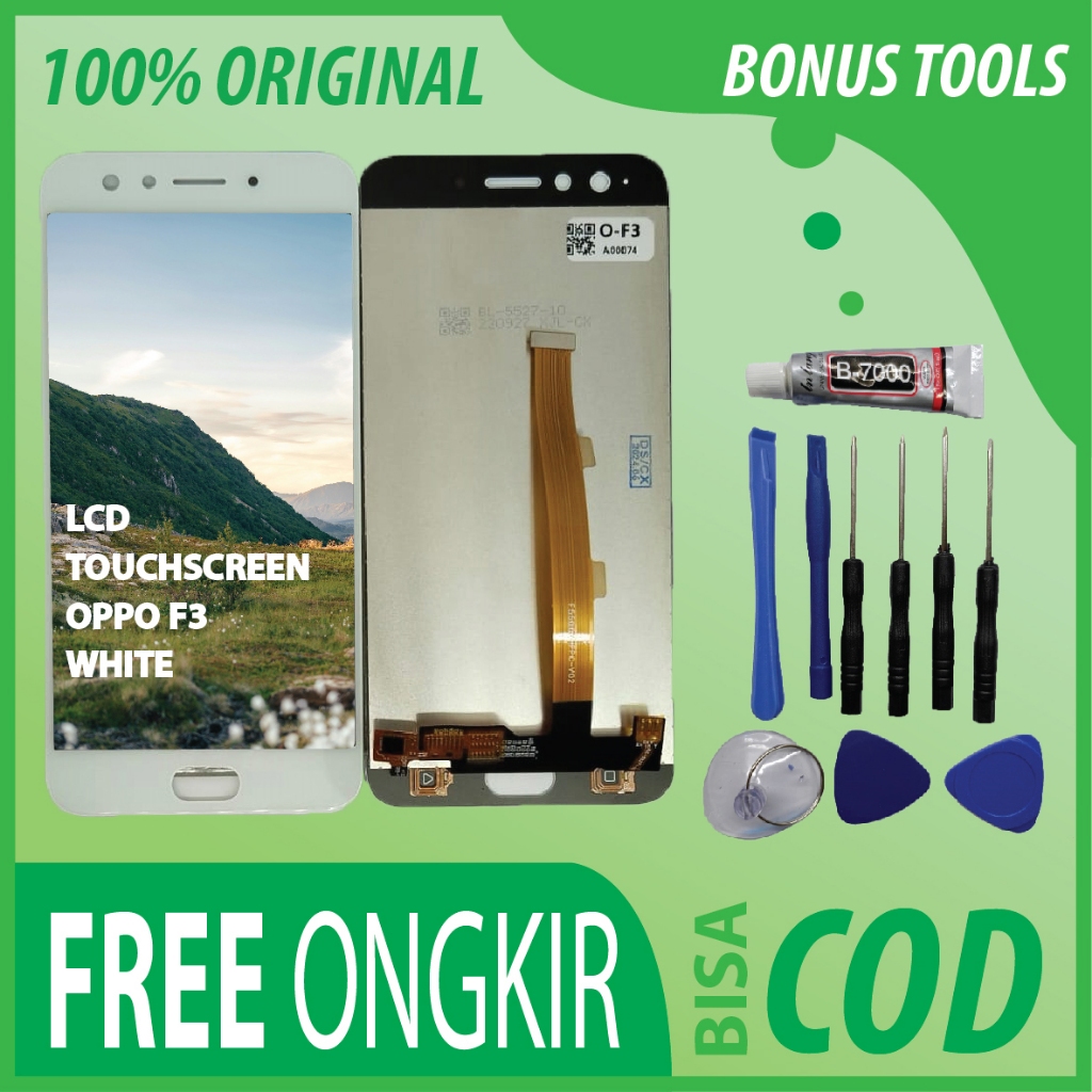 【ORIGINAL 100%】LCD TOUCHSCREEN OPPO F3 WHITE FULLSET TOUCHSCREEN / ORIGINAL100%