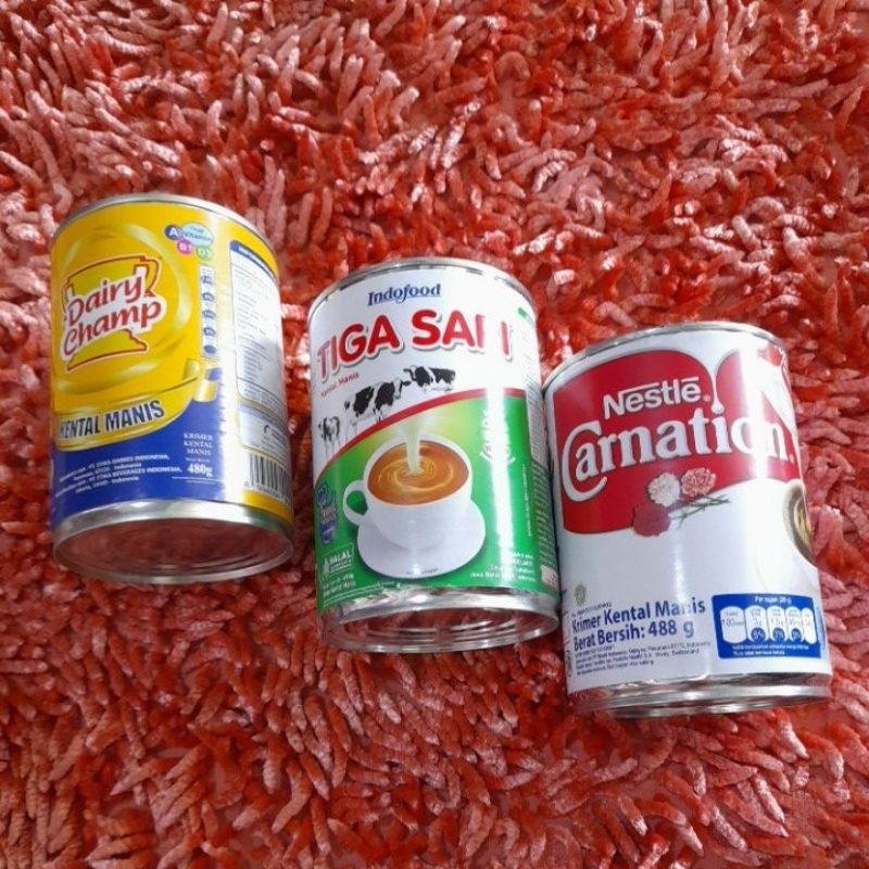 

Susu kaleng putih/carnation kaleng/tiga sapi kaleng/dairy champ kaleng/susu kaleng