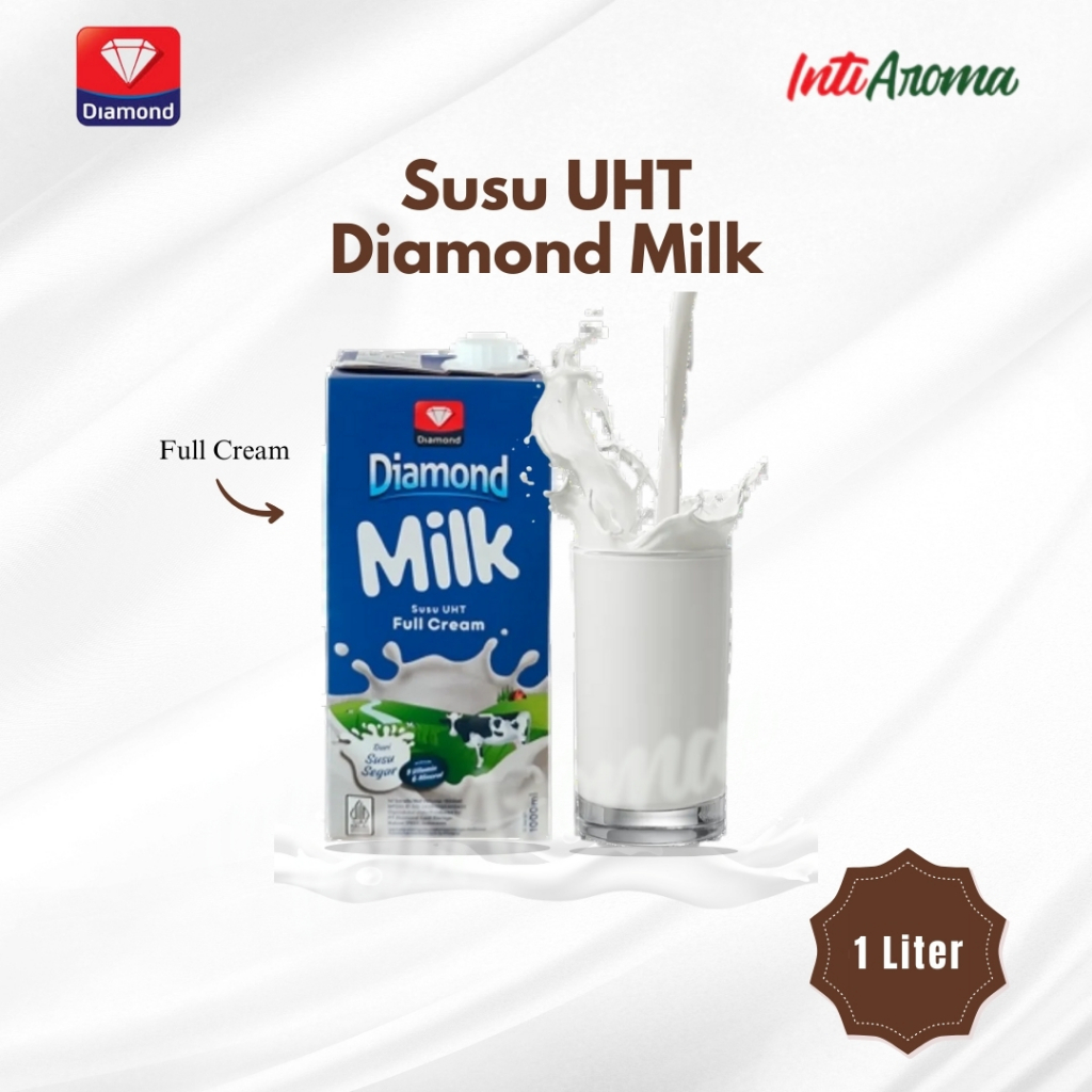 

Susu UHT Diamond Milk full Cream Plain Kemasan 1 Liter Susu Segar