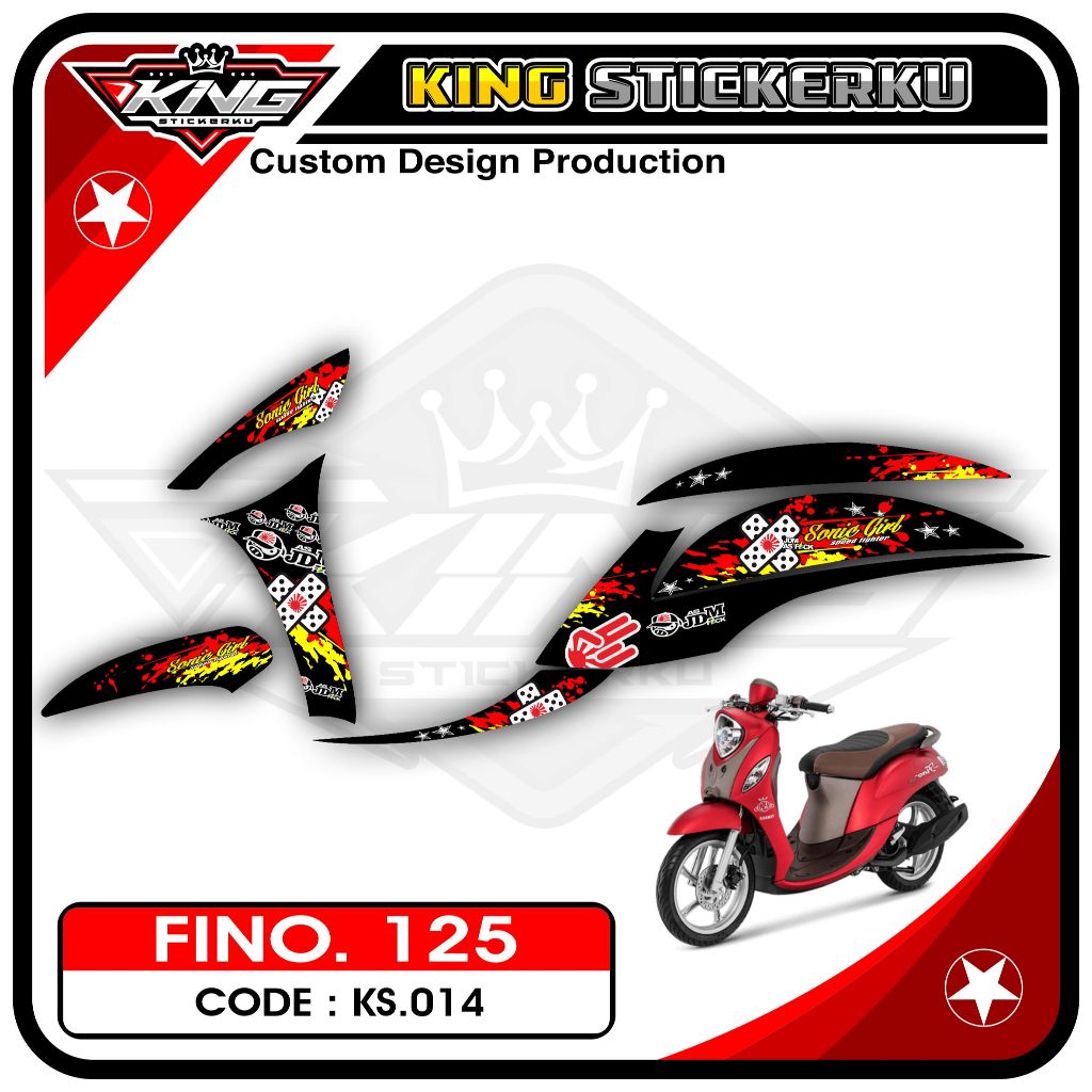 Stiker Fino 125 / Grande - Sticker Striping Aksesoris Motor Fino 125 Desain Racing. KS.014